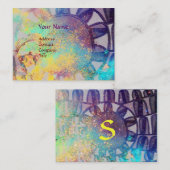 SUN SOLAR ENERGIE MONOGRAM Blau Rosa Fuchsia Visitenkarte (Vorne/Hinten)