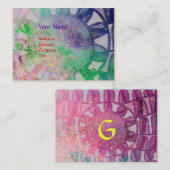 SUN SOLAR ENERGIE MONOGRAM Blau Rosa Fuchsia Visitenkarte (Vorne/Hinten)