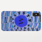 SUN SOLAR ENERGIE MONOGRAM Blau Schwarz Case-Mate iPhone Hülle (Rückseite (Horizontal))