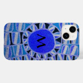 SUN SOLAR ENERGIE MONOGRAM Blau Schwarz Case-Mate iPhone Hülle (Rückseite (Horizontal))