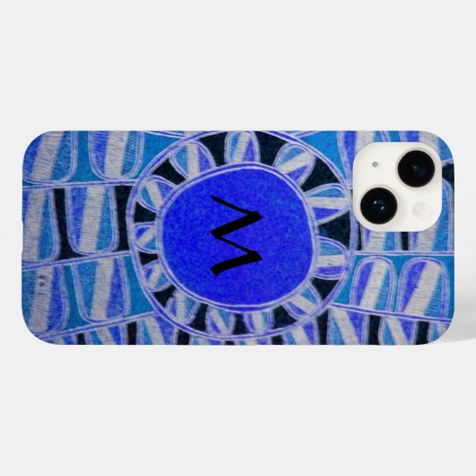 SUN SOLAR ENERGIE MONOGRAM Blau Schwarz Case-Mate iPhone Hülle (Rückseite (Horizontal))