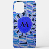 SUN SOLAR ENERGIE MONOGRAM Blau Schwarz Case-Mate iPhone Hülle (Rückseite)