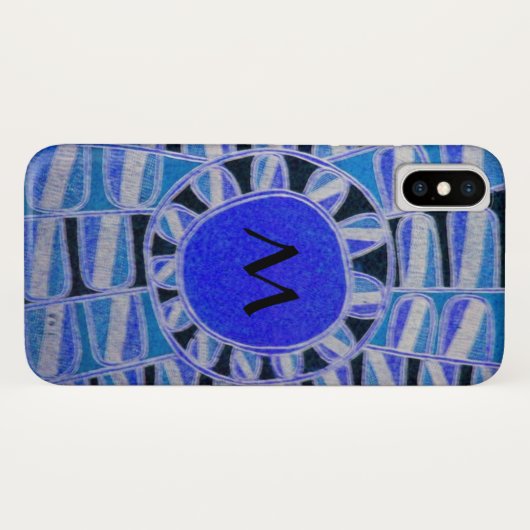 SUN SOLAR ENERGIE MONOGRAM Blau Schwarz Case-Mate iPhone Hülle (Rückseite (Horizontal))
