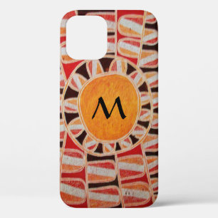 SUN SOLAR ENERGIE MONOGRAM Gelb orange rot schwarz iPhone 12 Hülle
