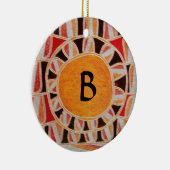 SUN SOLAR ENERGIE MONOGRAM Gelb orange rot schwarz Keramikornament (Rechts)
