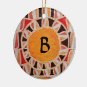SUN SOLAR ENERGIE MONOGRAM Gelb orange rot schwarz Keramikornament (Links)