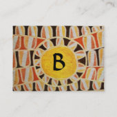 SUN SOLAR ENERGIE MONOGRAM Gelb orange rot schwarz Visitenkarte (Rückseite)