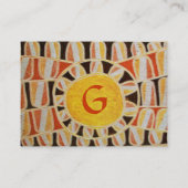 SUN SOLAR ENERGIE MONOGRAM Gelb orange rot schwarz Visitenkarte (Rückseite)