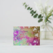 SUN SOLAR ENERGIE MONOGRAM Gelbe Fuchsie lila Visitenkarte (Stehend Vorderseite)