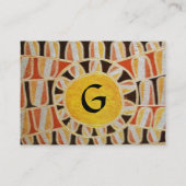 SUN SOLAR ENERGIE MONOGRAM Gelbes schwarzes Gold Visitenkarte (Rückseite)