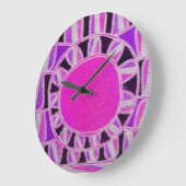 SUN SOLAR ENERGIE Pink Lila Fuchsia White Black Große Wanduhr (Winkel)