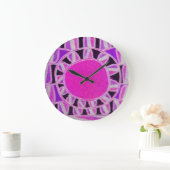 SUN SOLAR ENERGIE Pink Lila Fuchsia White Black Große Wanduhr (Zuhause)