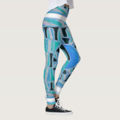 SUN SOLAR ENERGY Abstrakt Geometric Aquamarin Sky Leggings (Rechts)