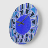 SUN SOLAR ENERGY Blue White Black Große Wanduhr (Winkel)