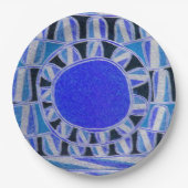 SUN SOLAR ENERGY Blue White Black Pappteller (Vorderseite)