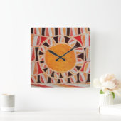SUN SOLAR ENERGY yellow orange red black Quadratische Wanduhr (Zuhause)