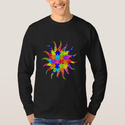 Sun Solar System Jigsaw Autism Puzzle T-Shirt (Vorderseite)