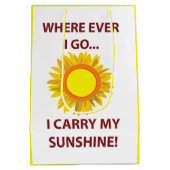 Sun Sonnenblume Sonnenschein Mittlere Geschenktüte (Rückseite)