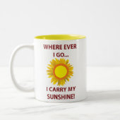 Sun Sonnenblume Sonnenschein Zweifarbige Tasse (Links)
