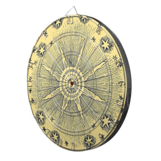 Sun Stars Antiquitäten Night Sky Mittelalterliches Dartscheibe (Vorderseite rechts)