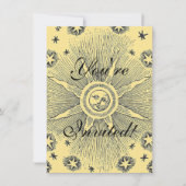 Sun Stars Antiquitäten Night Sky Mittelalterliches Einladung (Vorderseite)