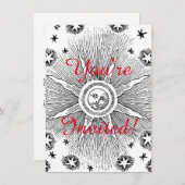 Sun Stars Antiquitäten Night Sky Mittelalterliches Einladung (Vorne/Hinten)