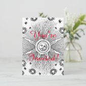 Sun Stars Antiquitäten Night Sky Mittelalterliches Einladung (Stehend Vorderseite)