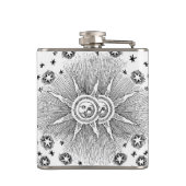 Sun Stars Antiquitäten Night Sky Mittelalterliches Flachmann (Rückseite)