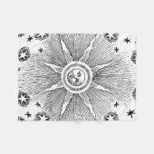 Sun Stars Antiquitäten Night Sky Mittelalterliches Fleecedecke (Vorderseite (Horizontal))