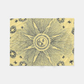 Sun Stars Antiquitäten Night Sky Mittelalterliches Fleecedecke (Vorderseite (Horizontal))