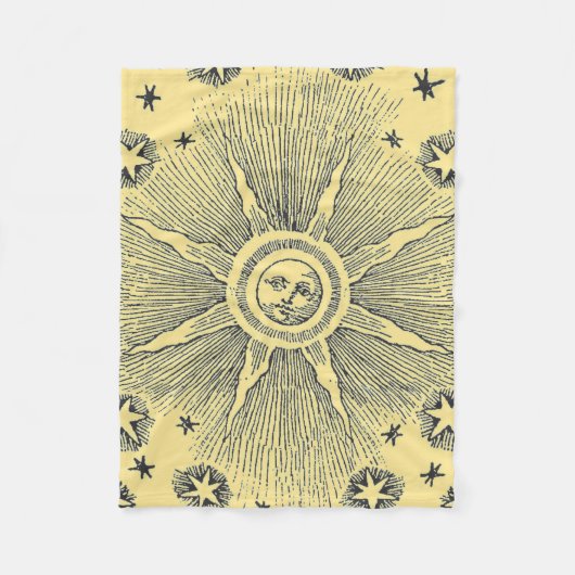 Sun Stars Antiquitäten Night Sky Mittelalterliches Fleecedecke (Vorderseite)