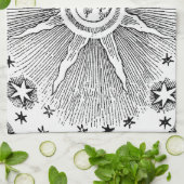 Sun Stars Antiquitäten Night Sky Mittelalterliches Geschirrtuch (Gefaltet)