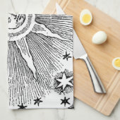 Sun Stars Antiquitäten Night Sky Mittelalterliches Geschirrtuch (Viertel Falte)