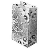 Sun Stars Antiquitäten Night Sky Mittelalterliches Kleine Geschenktüte (Rückseite Schrägansicht)