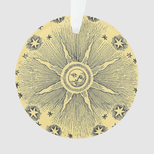 Sun Stars Antiquitäten Night Sky Mittelalterliches Ornament (Vorderseite)