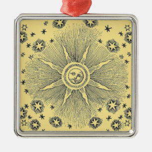 Sun Stars Antiquitäten Night Sky Mittelalterliches Ornament Aus Metall