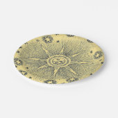 Sun Stars Antiquitäten Night Sky Mittelalterliches Pappteller (Schrägansicht)