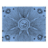Sun Stars Antiquitäten Night Sky Mittelalterliches Poster (Vorderseite)