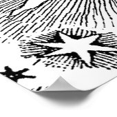 Sun Stars Antiquitäten Night Sky Mittelalterliches Poster (Ecke)