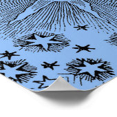 Sun Stars Antiquitäten Night Sky Mittelalterliches Poster (Ecke)