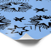 Sun Stars Antiquitäten Night Sky Mittelalterliches Poster (Ecke)