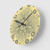 Sun Stars Antiquitäten Night Sky Mittelalterliches Runde Wanduhr (Winkel)