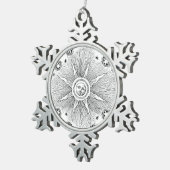 Sun Stars Antiquitäten Night Sky Mittelalterliches Schneeflocken Zinn-Ornament (Rechts)