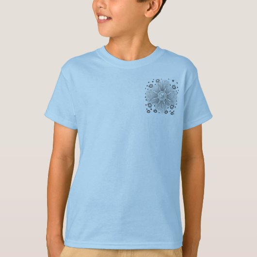 Sun Stars Antiquitäten Night Sky Mittelalterliches T-Shirt (Vorderseite)