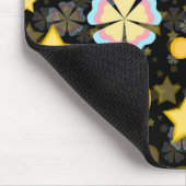 Sun Stars Blume Glitzer Black Design Mousepad (Ecke)