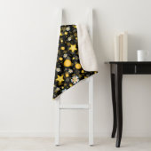 Sun Stars Blume Glitzer Black Design Sherpadecke (Beispiel)