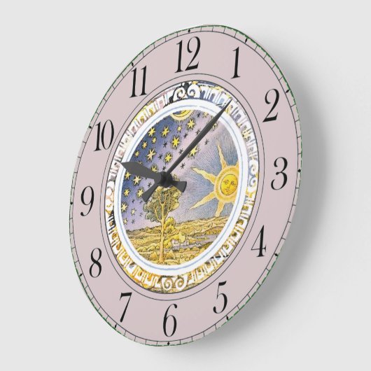 Sun Stars Celestial Lavendel Große Wanduhr (Winkel)