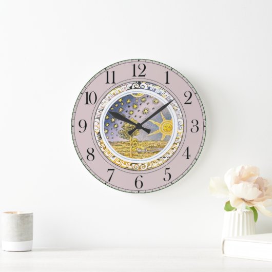 Sun Stars Celestial Lavendel  Große Wanduhr (Zuhause)