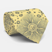 Sun Stars Celestique Antique Sky Face Krawatte (Gerollt)