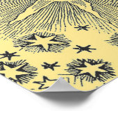 Sun Stars Celestique Antique Sky Face Poster (Ecke)